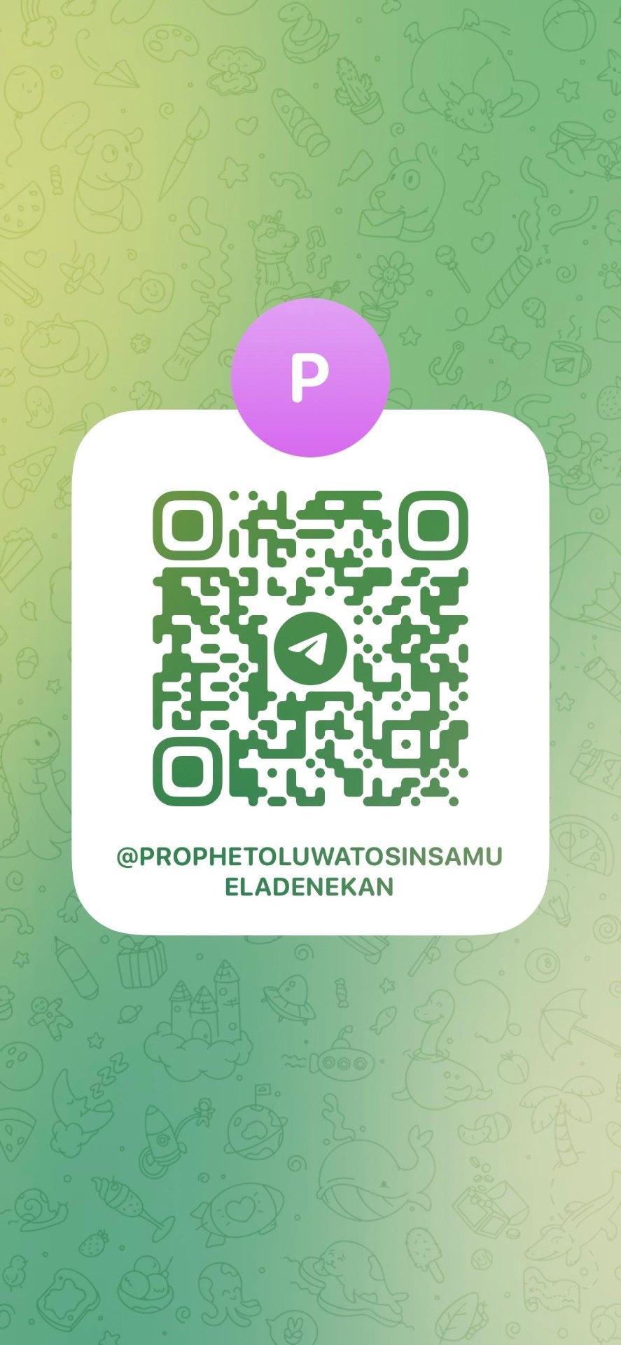QR code to open the Teachings of Prophet Oluwatosin Samuel Adenekan Telegram channel